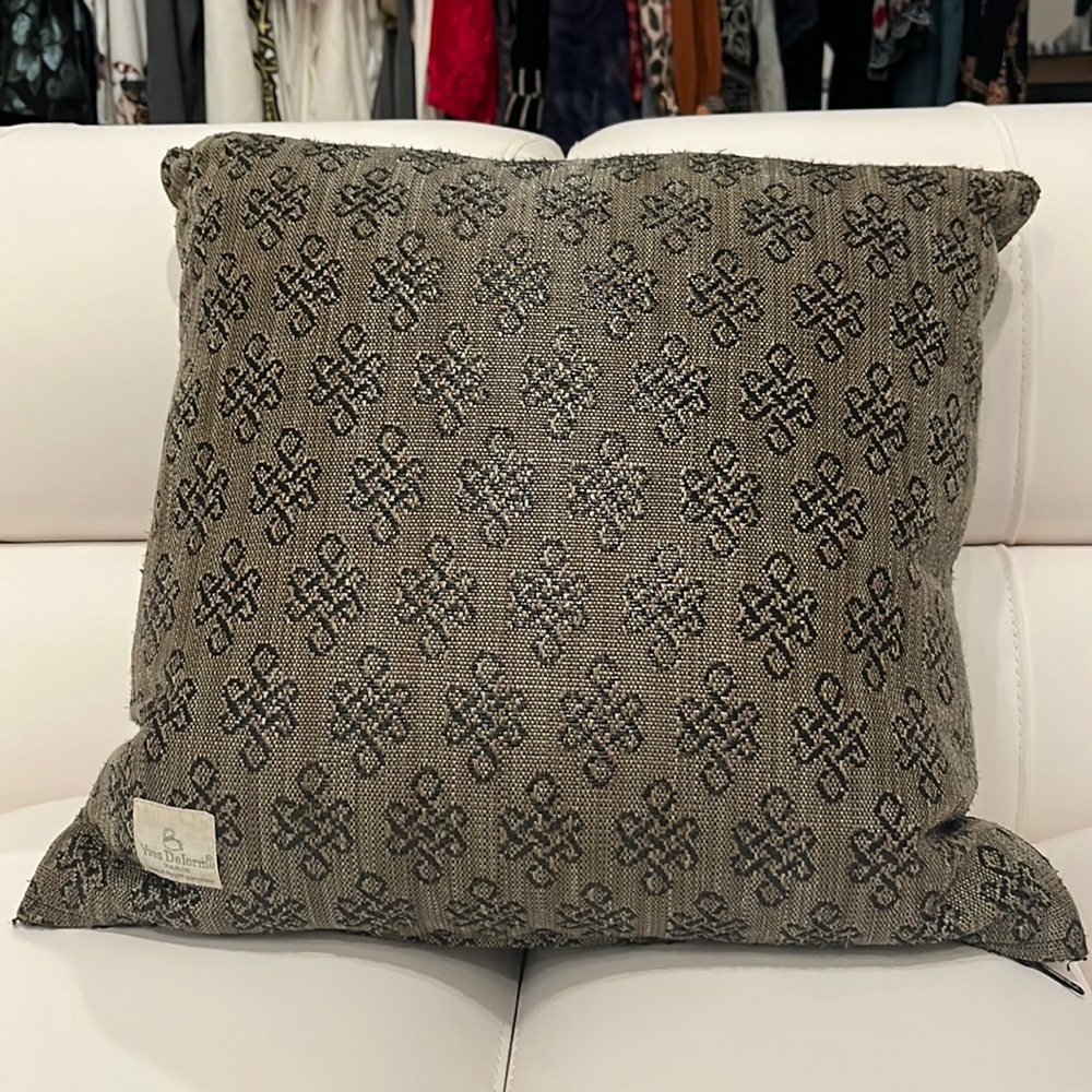 Yves Delorme Macassar Medium Accent Pillow Brown